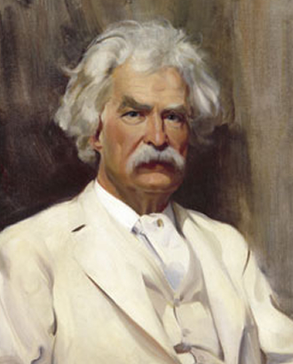 Portrait of Mark Twain.